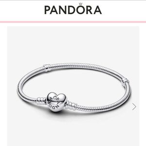 ʕ·ᴥ·ʔ Authentic Pandora Heart Clasp Snake Chain Bracelet #590719